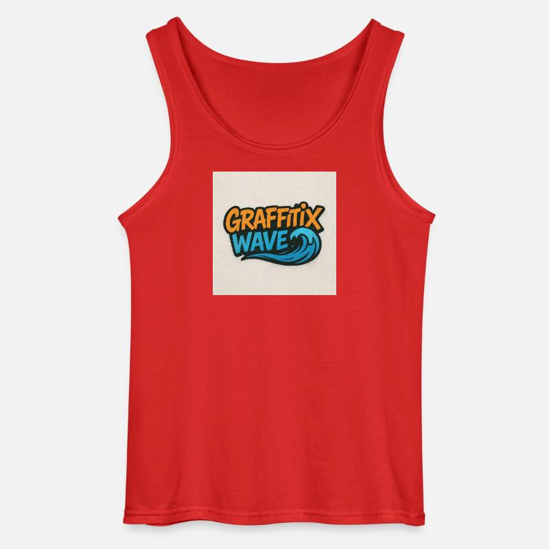 Graffitix Wave Graffiti Logo - Gildan Men’s Tank Top - red