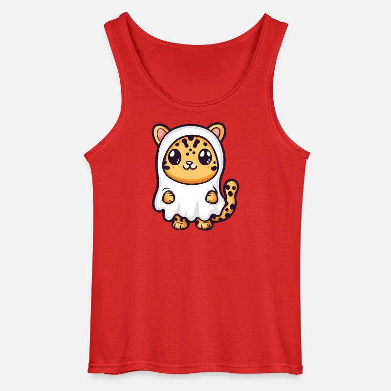 Leopard Halloween Geist - Gildan Männer Tank Top - Rot