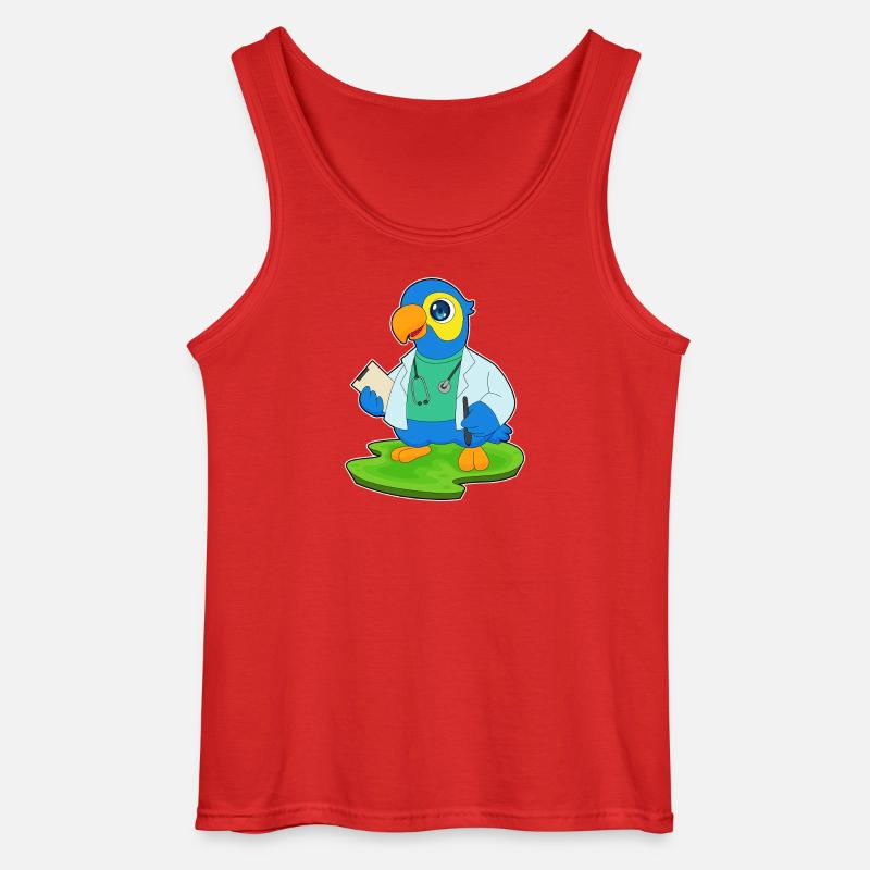 Papagei Arzt Stethoskop - Gildan Männer Tank Top - Rot