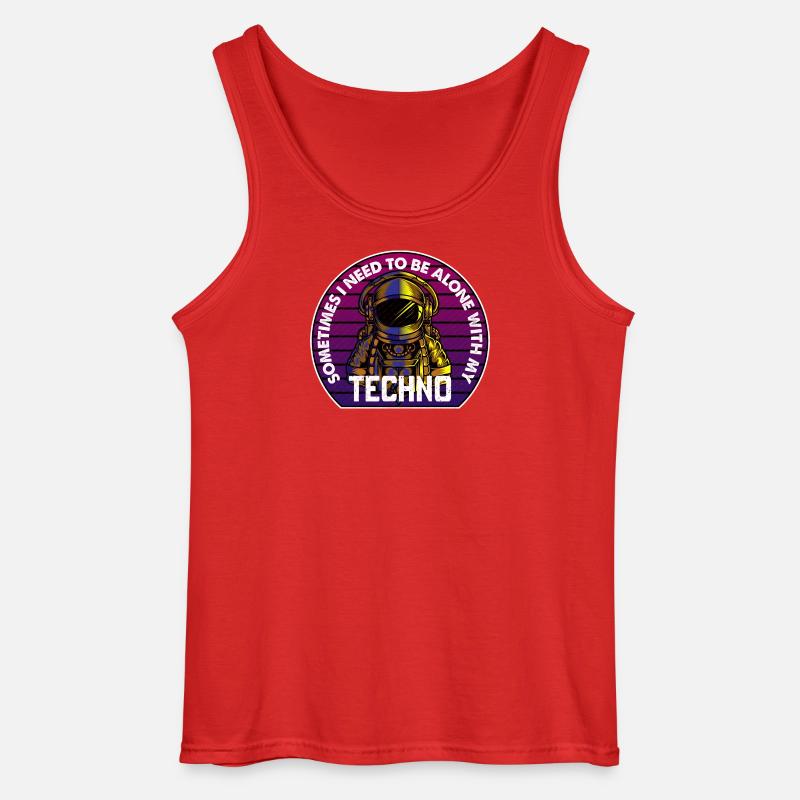 Techno Astronaut Circle Abzeichen - Gildan Männer Tank Top - Rot
