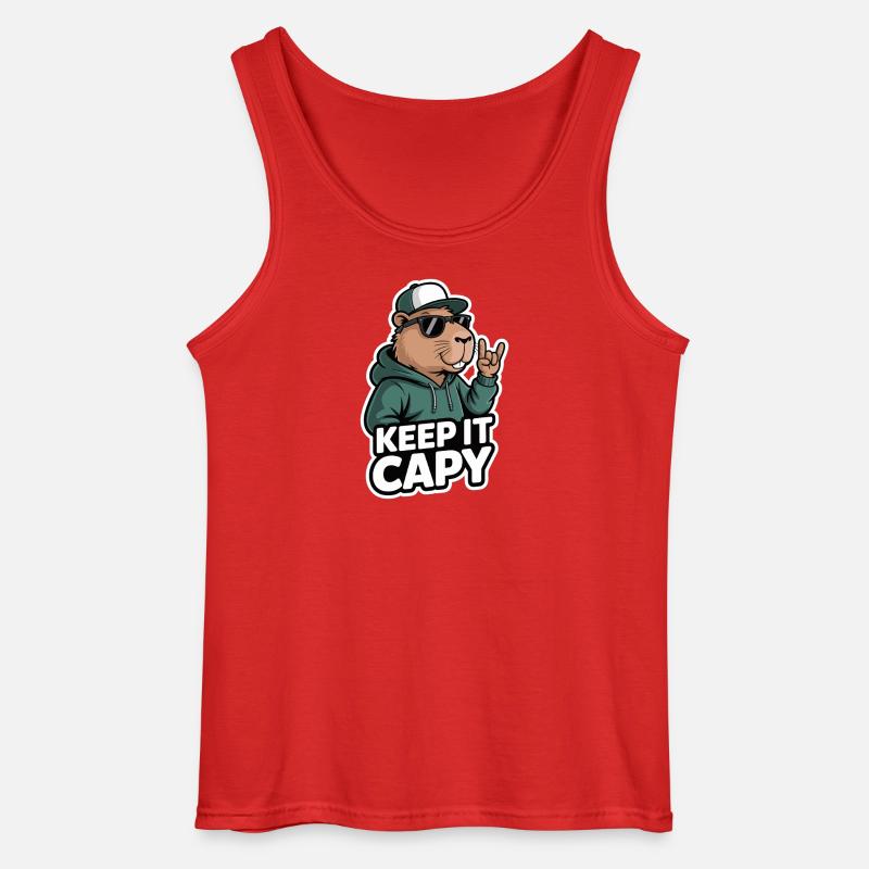 Keep It Capy Capybara Hoodie - Gildan Männer Tank Top - Rot