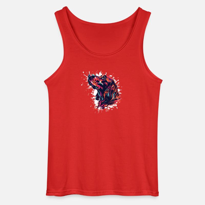 Bunter Hund Kopf Splatterkunst - Gildan Männer Tank Top - Rot