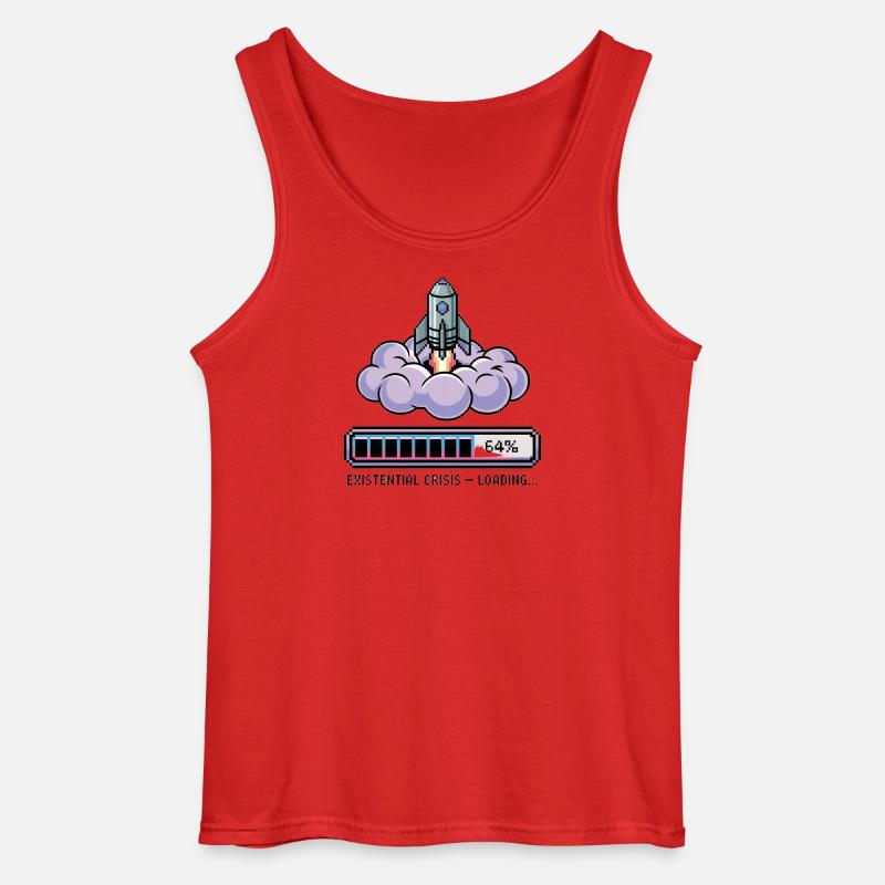 Digital Retro – Existential Crisis – Loading... - Gildan Men’s Tank Top - red