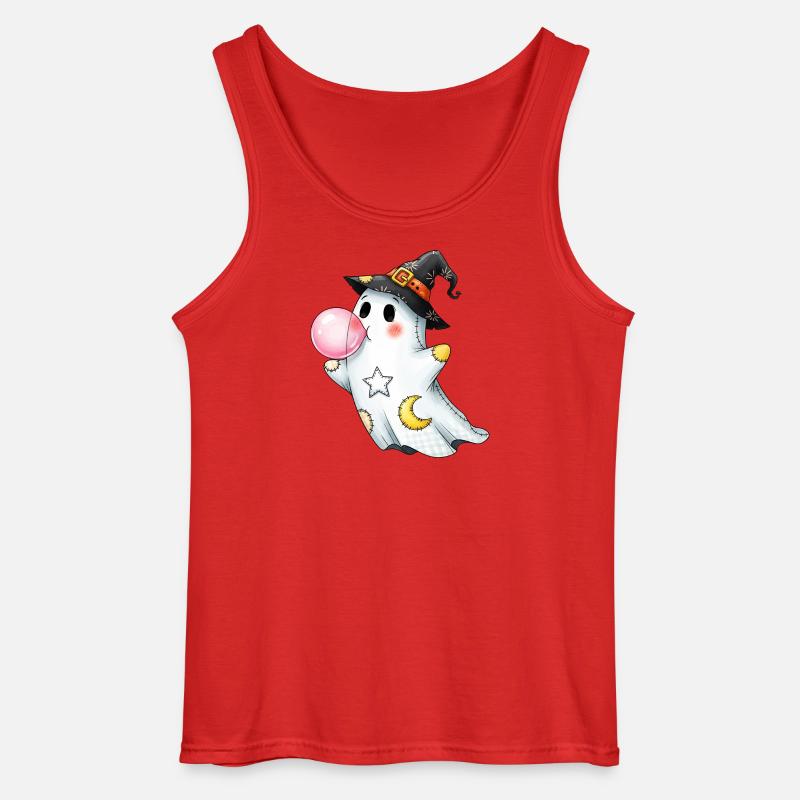 Patchwork Cartoon Geist mit Kaugummiblase - Gildan Männer Tank Top - Rot