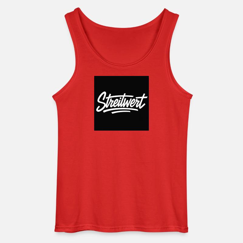 Disputed Script Logo Black - Gildan Men’s Tank Top - red