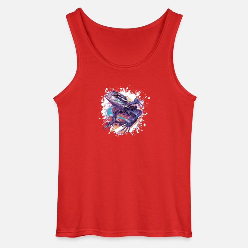 Frosch Farbklecks Kunst - Gildan Männer Tank Top - Rot