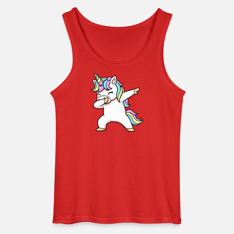 Buntes Einhorn in Dab Position  - Gildan Männer Tank Top - Rot