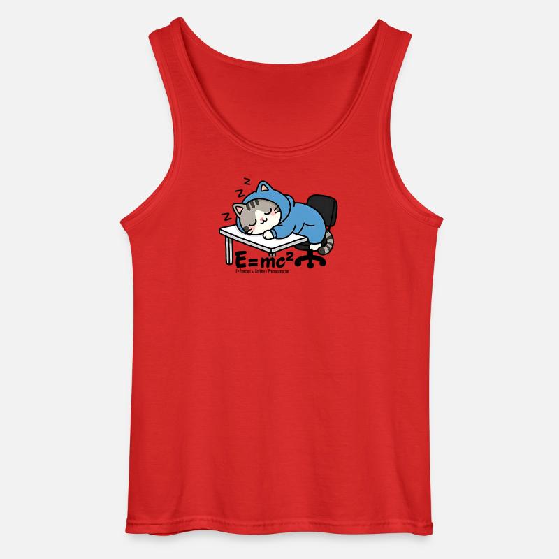 E = mc² - Schlafkatze im blauen Pyjama - Gildan Männer Tank Top - Rot