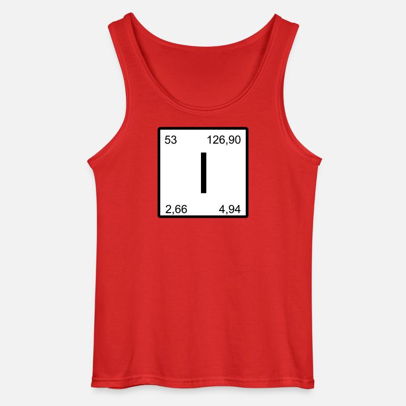 Iod Jod Element Periodensystem Elementsymbol - Gildan Männer Tank Top - Rot