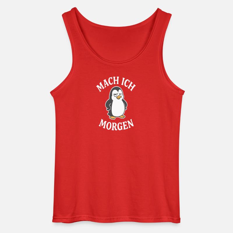 Mach ich Morgen Pinguin - Gildan Männer Tank Top - Rot