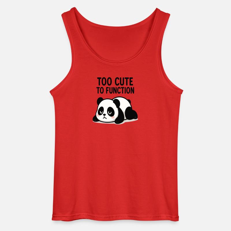 Too Cute To Function Panda - Gildan Männer Tank Top - Rot