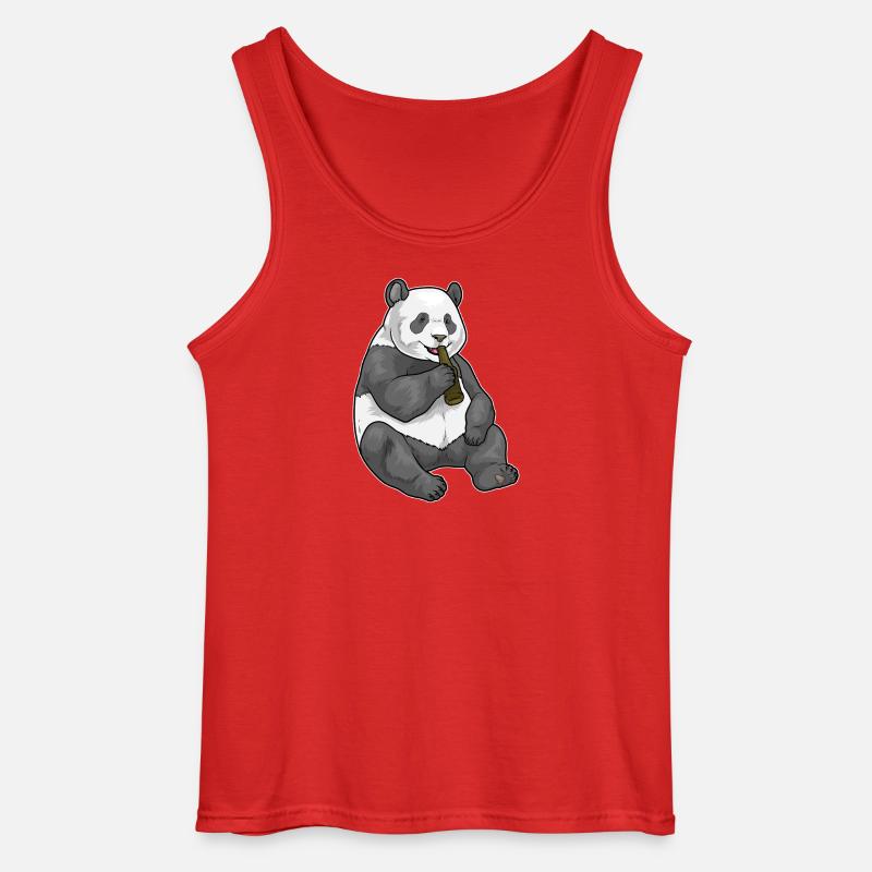 Panda Bier - Gildan Männer Tank Top - Rot