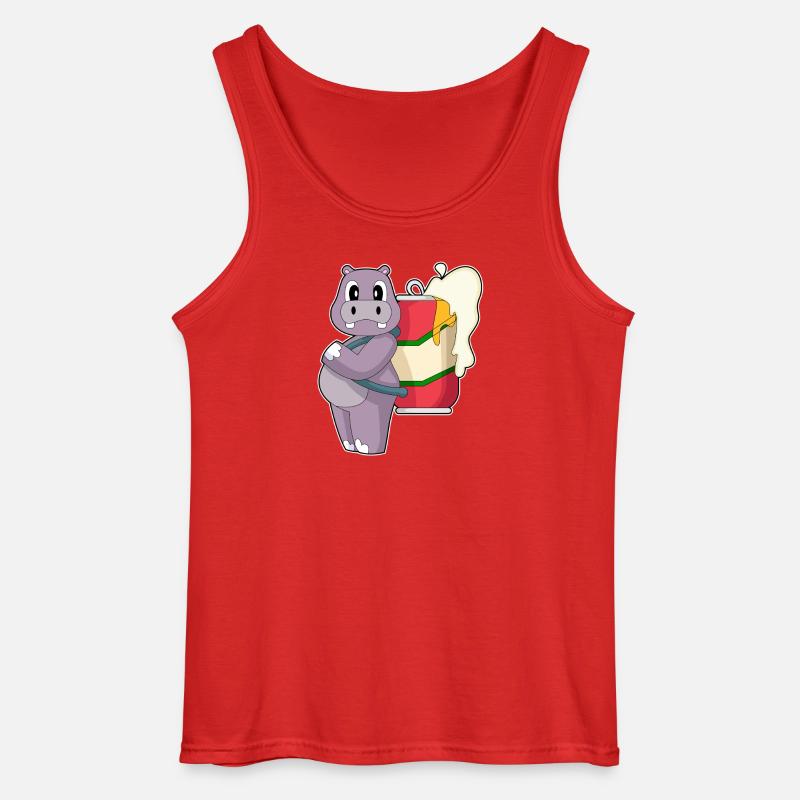 Nilpferd Bier - Gildan Männer Tank Top - Rot