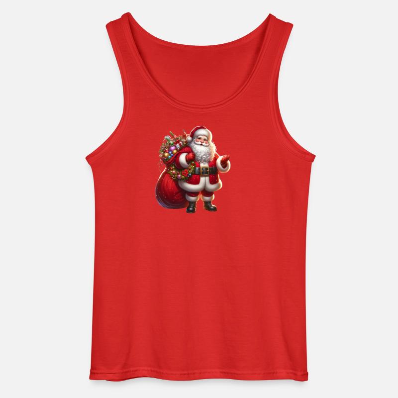 Weihnachtsmann mit Geschenksäckchen - Gildan Männer Tank Top - Rot
