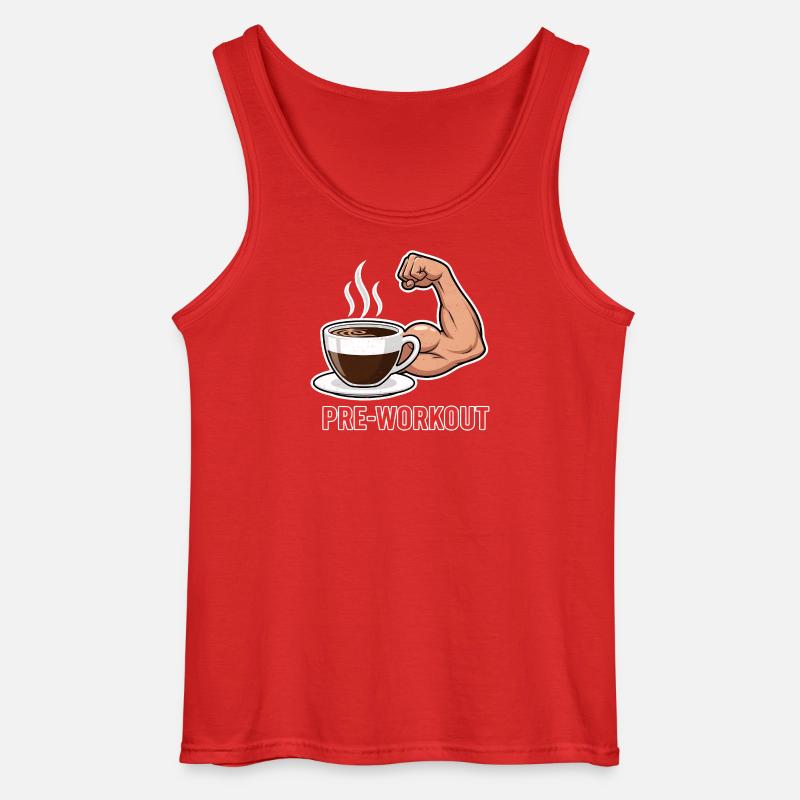 Kaffee Kraft Pre-Workout - Gildan Männer Tank Top - Rot