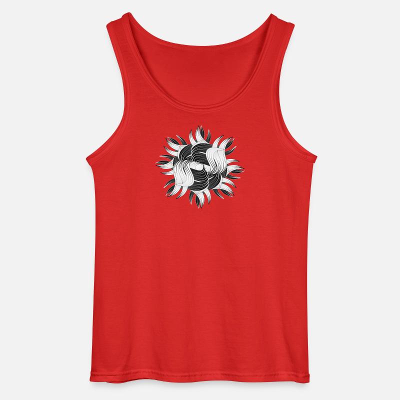 Abstrakte Formen – Dynamisches Schwarz-Weiß Design - Gildan Männer Tank Top - Rot