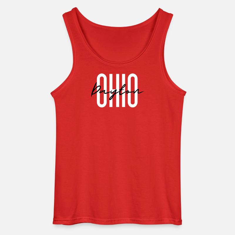 Ohio Script Overlay auf fetten Blockbuchstaben - Gildan Männer Tank Top - Rot