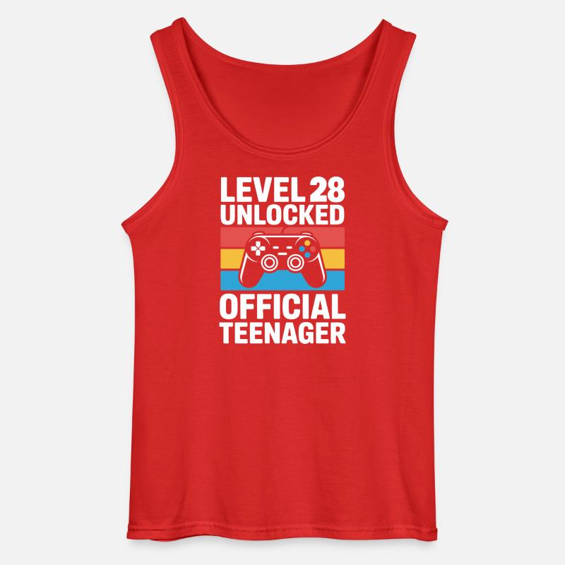 Level 28 Freigeschaltetes Tee-Tee - Gildan Männer Tank Top - Rot