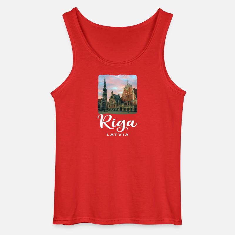 Riga Litauen - Gildan Männer Tank Top - Rot