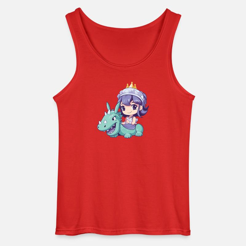 Prinzessin Drache Comic - Gildan Männer Tank Top - Rot