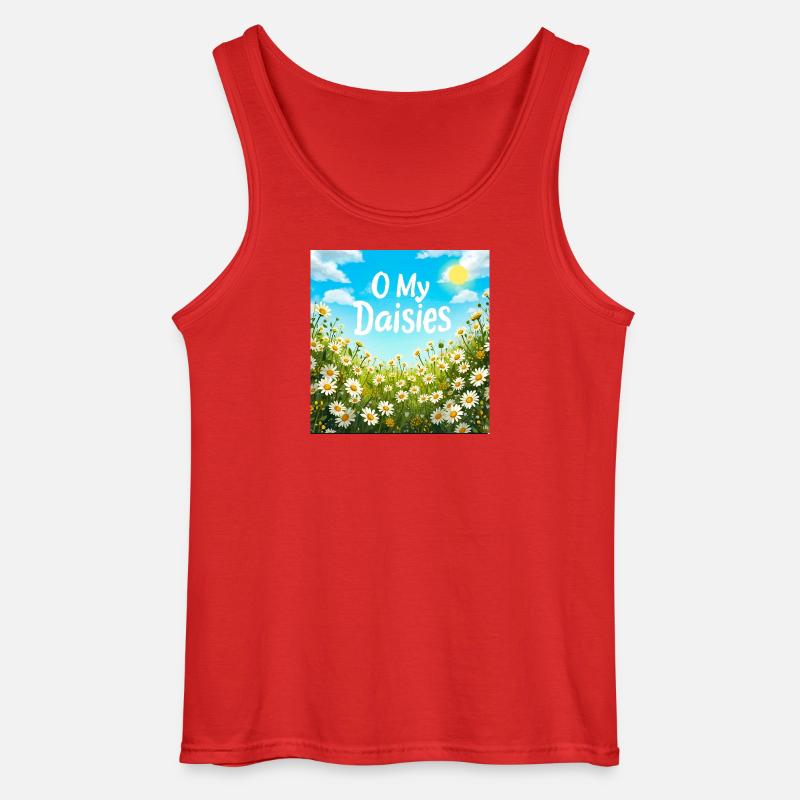 O Meine Gänseblümchen Field Print - Gildan Männer Tank Top - Rot
