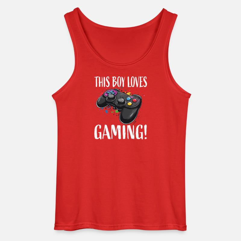 Junge liebt Gaming Controller - Gildan Männer Tank Top - Rot