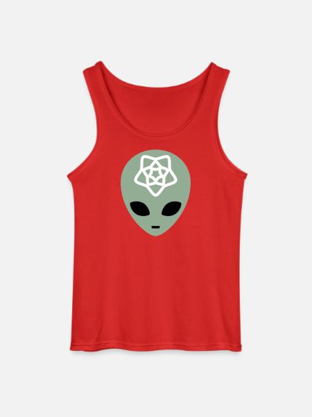 Geometric Alien Mindscape - Gildan Men’s Tank Top - red