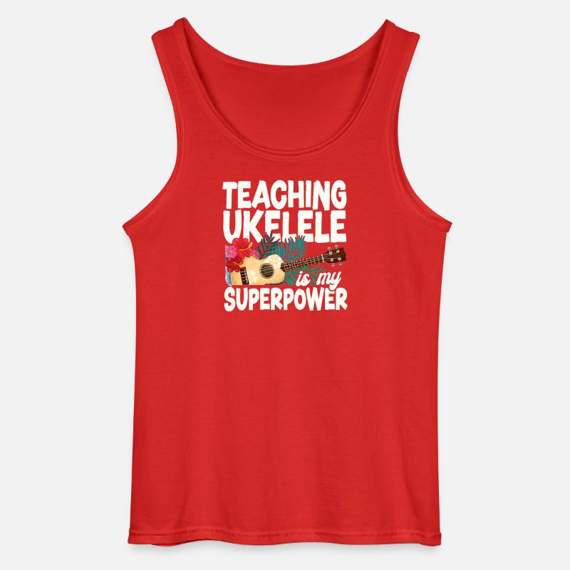 Hawaiian Ukulele Uke Teaching - Gildan Männer Tank Top - Rot