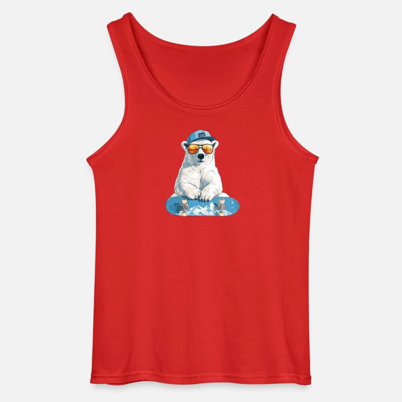 Polar Bär Skateboard Chill - Gildan Männer Tank Top - Rot