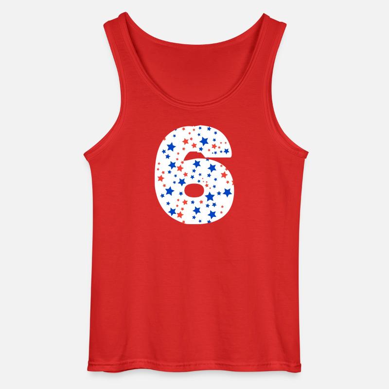 Nummer 6  - Gildan Männer Tank Top - Rot