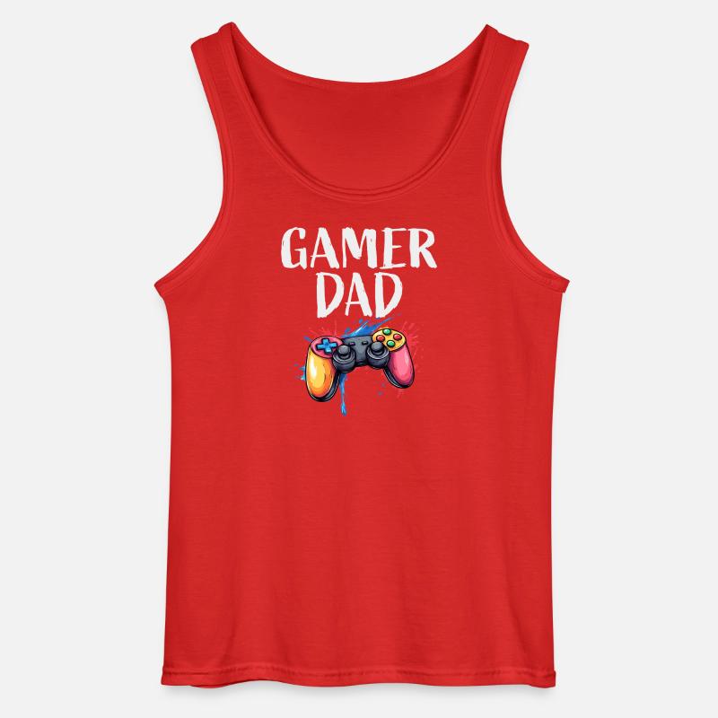 Gamer Papa Controller Splash - Gildan Männer Tank Top - Rot