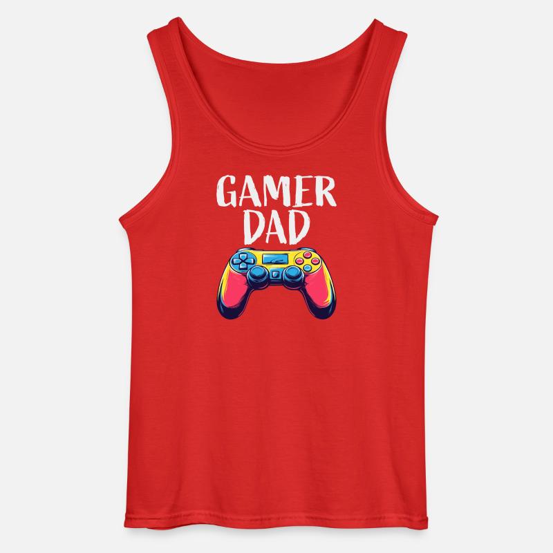 Gamer Dad Controller Grafik - Gildan Männer Tank Top - Rot