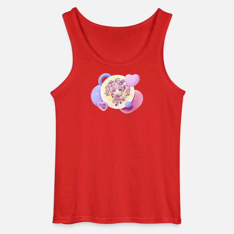 Pastell-Chibi mit Herzchen - Gildan Männer Tank Top - Rot