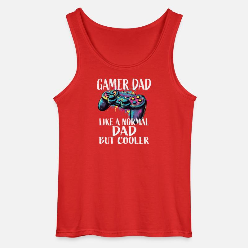 Gamer Dad Cooler Controller Splash - Gildan Männer Tank Top - Rot
