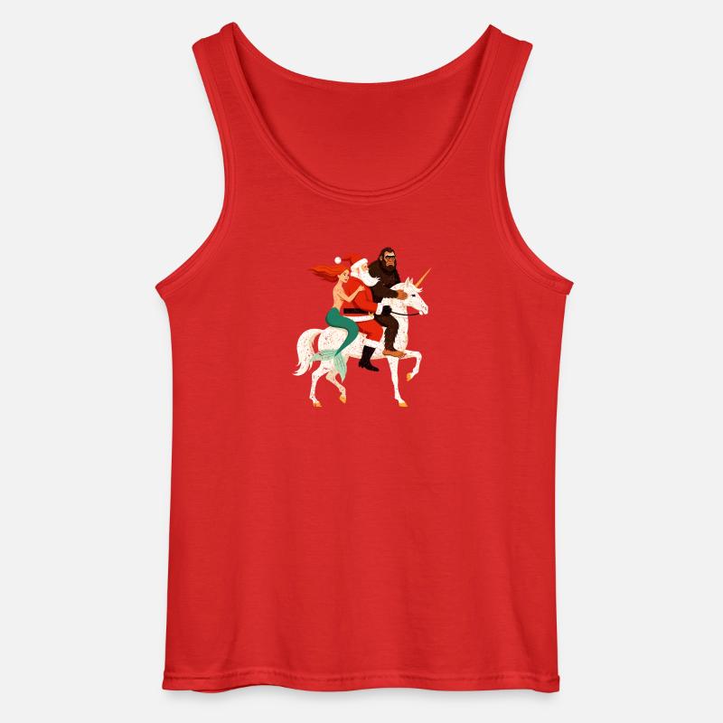 Weihnachtshelden auf Einhorn - Gildan Männer Tank Top - Rot