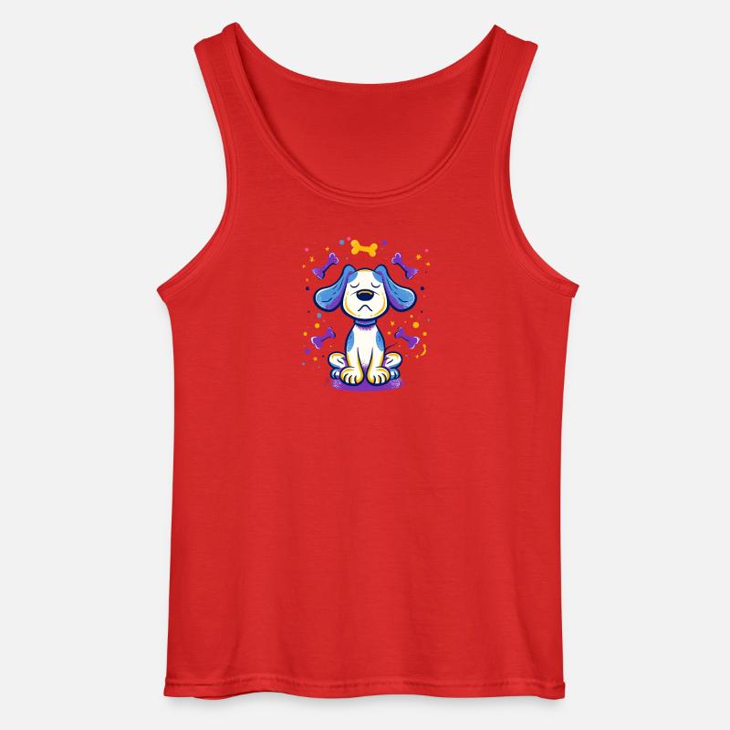 Stolzer Welpe Knochen-Accent - Gildan Männer Tank Top - Rot