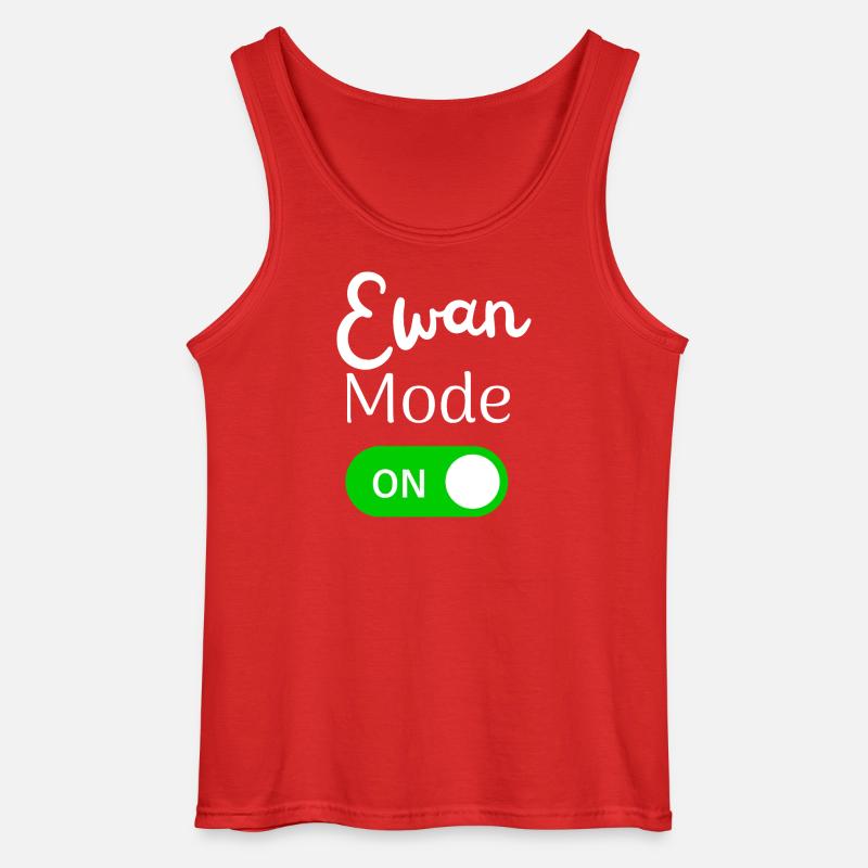 Ewan Mode ON Activation Fun - Gildan Men’s Tank Top - red