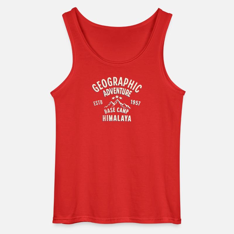 Himalaya-Abenteuer-Geographie-Patch - Gildan Männer Tank Top - Rot