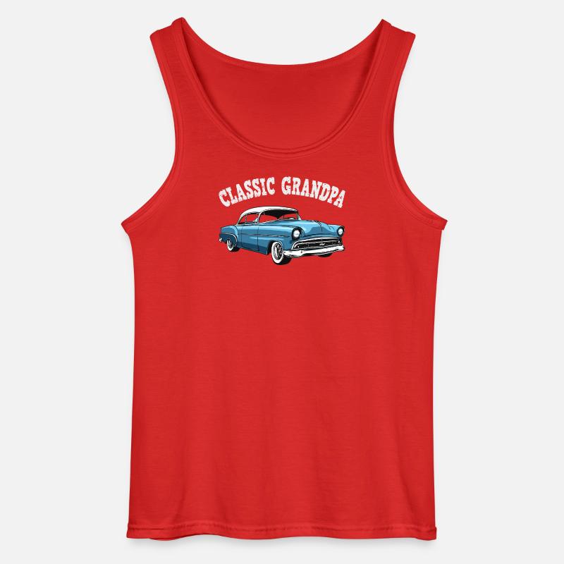Klassischer Blau-Oldtimer Großvater  - Gildan Männer Tank Top - Rot