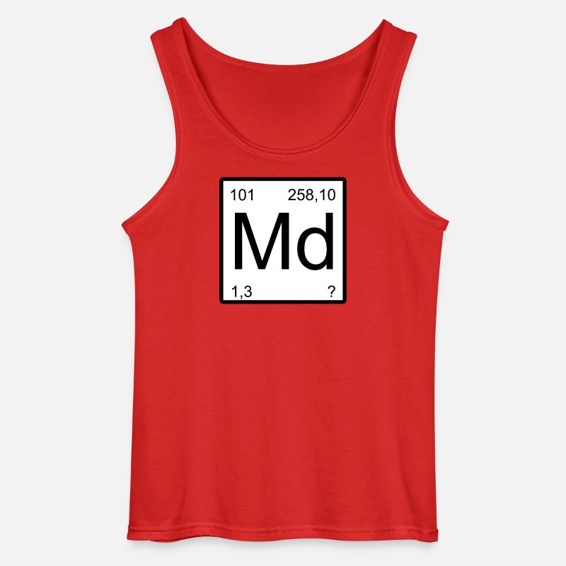 Md Mendelevium Element Monogram - Gildan Männer Tank Top - Rot