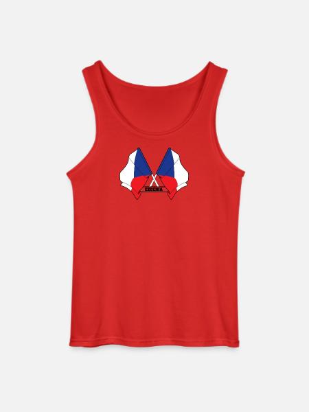 RÉPUBLIQUE TCHÈQUE – Drapeaux croisés - Débardeur Gildan Homme - rouge