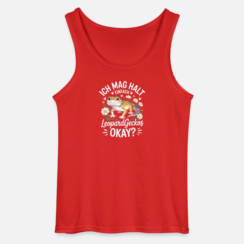 LeopardGecko Charm mit Blüten - Gildan Männer Tank Top - Rot