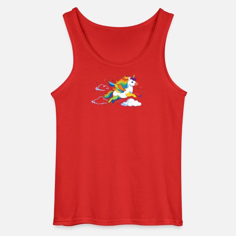 Fliegendes Regenbogen Einhorn – Magisches Motiv - Gildan Männer Tank Top - Rot