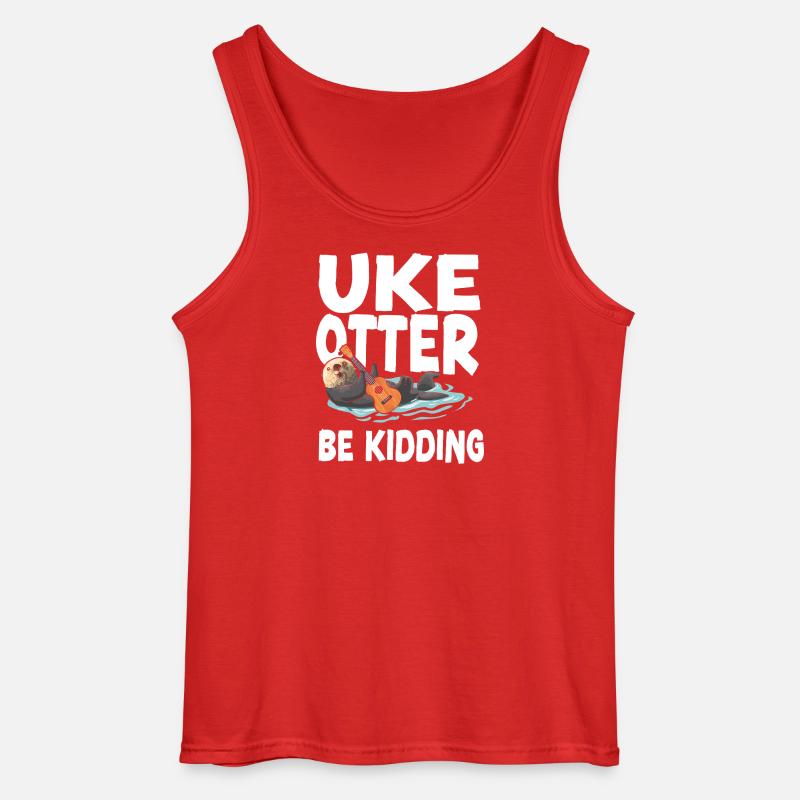 Hawaiian Ukulele Uke Otter Pun Uke - Gildan Männer Tank Top - Rot