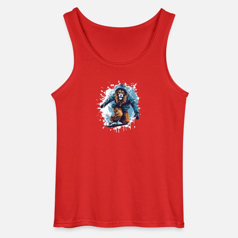 Löwe Snowboard - Gildan Männer Tank Top - Rot