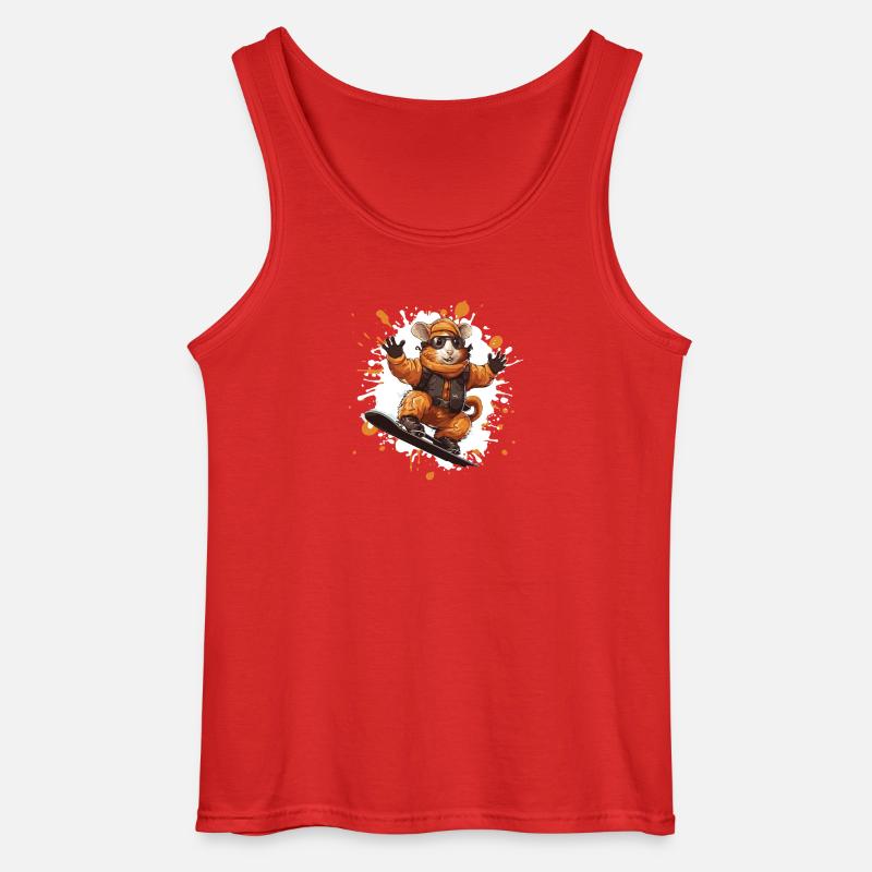 Hamster Snowboard - Gildan Männer Tank Top - Rot