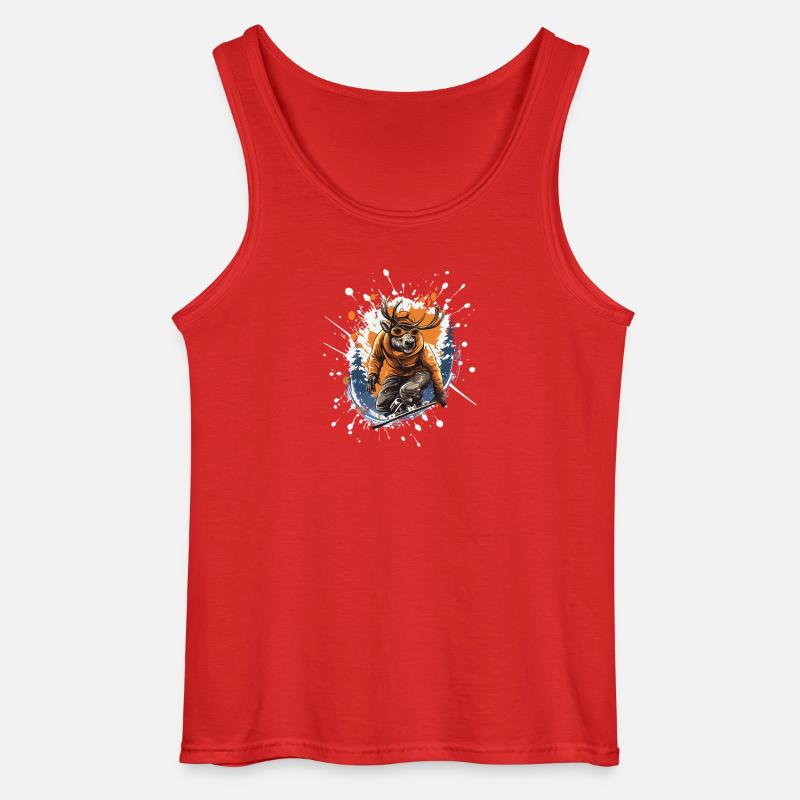 Hirsch Snowboard - Gildan Männer Tank Top - Rot