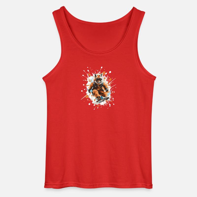 Fuchs Snowboard - Gildan Männer Tank Top - Rot