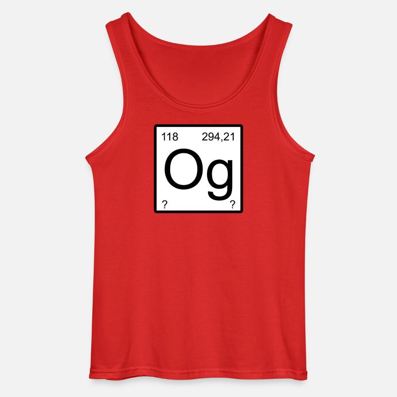 Oganesson Og Element Grafik Periodensystem - Gildan Männer Tank Top - Rot