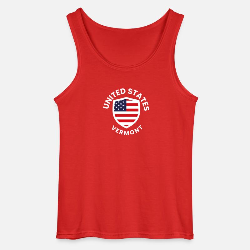 US Vermont Schildwappen - Gildan Männer Tank Top - Rot
